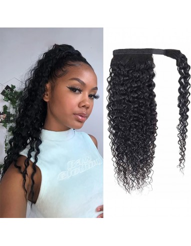 Horseshoe Ponytail Black Magic Ribbon Remy Hair Afro Curly 50-70% off 