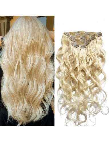 Kit -extensies met body wave blond platina 120 gram de pas cher