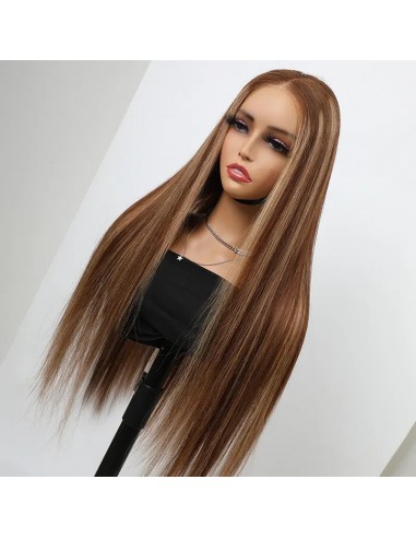 Raide Wig Chantal Mechy Blond zonder lijm met voorgekoppelde kant: elegantie en eenvoud acheter