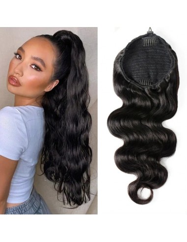 Schwarzer Pferdeschwanz Pferdeschwanz zum Remy Hair Body Wave Kordel des créatures d'habitude